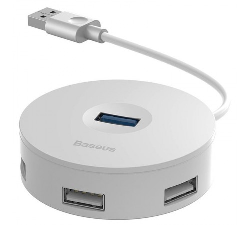 Перехідник HUB Baseus Round Box USB to USB 3.0 + 3USB 2.0 (CAHUB-F) Білий