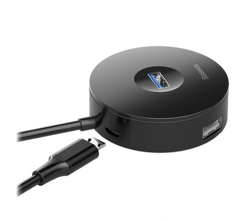 Перехідник HUB Baseus Round Box USB to USB 3.0 + 3USB 2.0 (CAHUB-F) Чорний