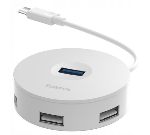 Перехідник HUB Baseus Round Box Type-C to USB 3.0 + 3USB 2.0 (CAHUB-G) Білий