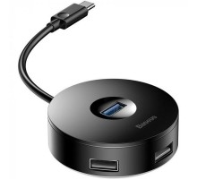 Перехідник HUB Baseus Round Box Type-C to USB 3.0 + 3USB 2.0 (CAHUB-G) Чорний