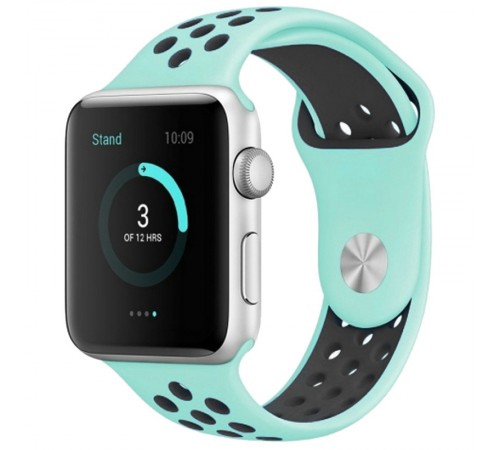 Силіконовий ремінець Sport+ для Apple Watch 42(ser.1-3)/44/45/46/49mm marine green/black Силіконовий ремінець Sport+ для Apple Watch 42(ser.1-3)/44/45/46/49mm marine green/black