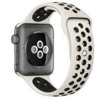 Силіконовий ремінець Sport+ для Apple Watch 42(ser.1-3)/44/45/46/49mm Antique White / Black