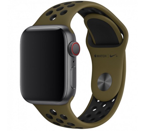 Силіконовий ремінець Sport+ для Apple Watch 42(ser.1-3)/44/45/46/49mm Khaki/Black Силіконовий ремінець Sport+ для Apple Watch 42(ser.1-3)/44/45/46/49mm Khaki/Black