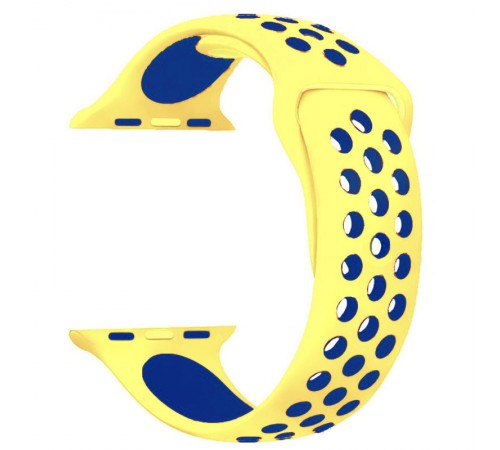 Силіконовий ремінець Sport+ для Apple Watch 42(ser.1-3)/44/45/46/49mm Yellow / Blue Силіконовий ремінець Sport+ для Apple Watch 42(ser.1-3)/44/45/46/49mm Yellow / Blue