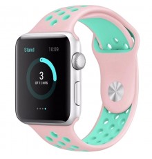 Силіконовий ремінець Sport+ для Apple Watch 42(ser.1-3)/44/45/46/49mm Pink / Marine Green
