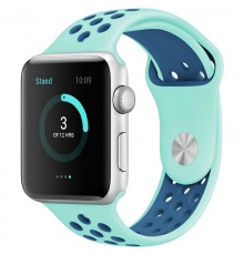 Силіконовий ремінець Sport+ для Apple Watch 42(ser.1-3)/44/45/46/49mm marine green/ blue