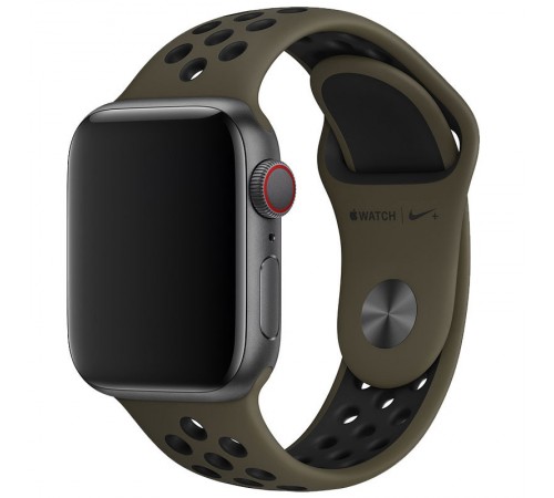 Силіконовий ремінець Sport+ для Apple Watch 42(ser.1-3)/44/45/46/49mm Olive / Black Силіконовий ремінець Sport+ для Apple Watch 42(ser.1-3)/44/45/46/49mm Olive / Black