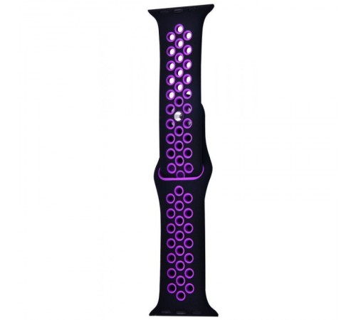 Силіконовий ремінець Sport+ для Apple Watch 42(ser.1-3)/44/45/46/49mm black/purple Силіконовий ремінець Sport+ для Apple Watch 42(ser.1-3)/44/45/46/49mm black/purple
