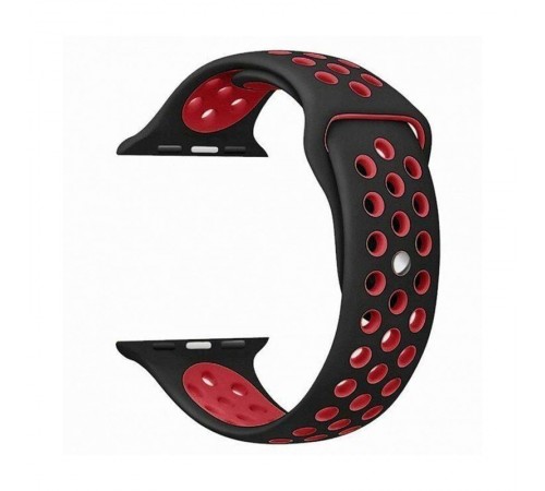 Силіконовий ремінець Sport+ для Apple Watch 42(ser.1-3)/44/45/46/49mm black/red Силіконовий ремінець Sport+ для Apple Watch 42(ser.1-3)/44/45/46/49mm black/red