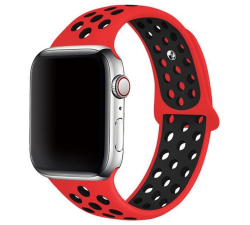 Силіконовий ремінець Sport+ для Apple Watch 42(ser.1-3)/44/45/46/49mm red/black Силіконовий ремінець Sport+ для Apple Watch 42(ser.1-3)/44/45/46/49mm red/black