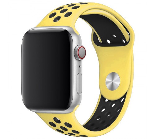 Силіконовий ремінець Sport+ для Apple Watch 42(ser.1-3)/44/45/46/49mm Yellow / Black Силіконовий ремінець Sport+ для Apple Watch 42(ser.1-3)/44/45/46/49mm Yellow / Black