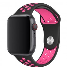 Силіконовий ремінець Sport+ для Apple Watch 42(ser.1-3)/44/45/46/49mm black/pink