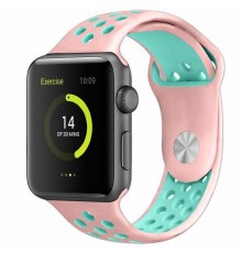 Силіконовий ремінець Sport+ для Apple Watch 42(ser.1-3)/44/45/46/49mm Рожево-бірюзовий