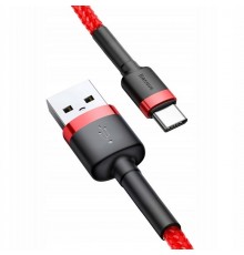 Дата кабель Baseus Cafule Type-C Cable 3A (1m) (CATKLF-B) Червоний / Чорний
