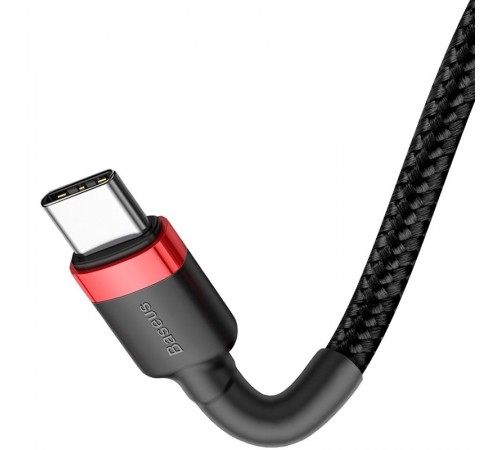 Дата кабель Baseus Cafule Type-C Cable 3A (1m) (CATKLF-B) Червоний / Чорний