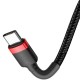 Дата кабель Baseus Cafule Type-C Cable 3A (1m) (CATKLF-B) Червоний / Чорний