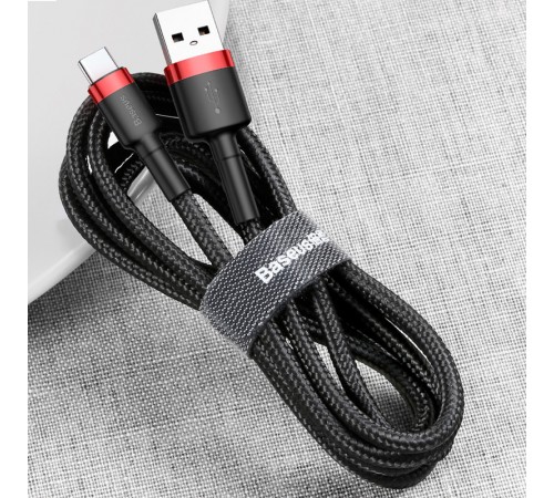 Дата кабель Baseus Cafule Type-C Cable 3A (1m) (CATKLF-B) Червоний / Чорний