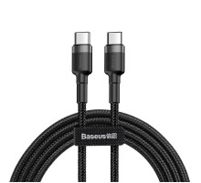 Дата кабель Baseus Cafule Type-C to Type-C Cable PD 2.0 60W (1m) (CATKLF-G) Чорний / Сірий