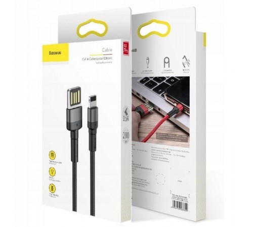 Дата кабель Baseus Cafule Lightning Cable Special Edition 1.5A (2m) (CALKLF-H) Сірий Дата кабель Baseus Cafule Lightning Cable Special Edition 1.5A (2m) (CALKLF-H) Сірий