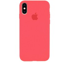 Чохол Silicone Case Full Protective (AA) для Apple iPhone X (5.8") / XS (5.8") Кавуновий / Watermelon red