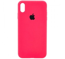 Чохол Silicone Case Full Protective (AA) для Apple iPhone X / XS (5.8") Рожевий / Hot Pink