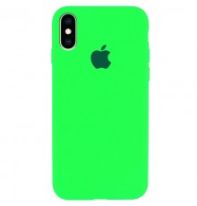 Чохол Silicone Case Full Protective (AA) для Apple iPhone X / XS (5.8") Салатовий / Neon Green