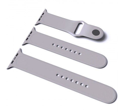 Силіконовий ремінець для Apple Watch Sport Band 38/40/41/42mm(ser.10) (S/M & M/L) 3pcs Сірий / Mist Blue Силіконовий ремінець для Apple Watch Sport Band 38/40/41/42mm(ser.10) (S/M & M/L) 3pcs Сірий / Mist Blue