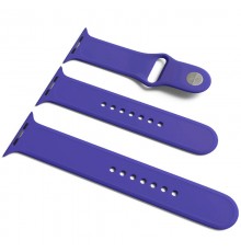 Силіконовий ремінець для Apple Watch Sport Band 38/40/41/42mm(ser.10) (S/M & M/L) 3pcs Фіолетовий / Purple