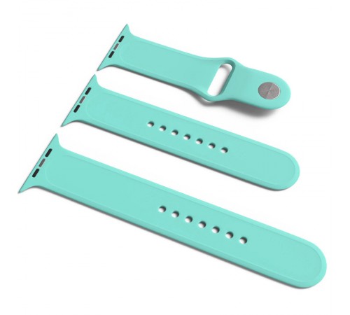 Силіконовий ремінець для Apple Watch Sport Band 38/40/41/42mm(ser.10) (S/M & M/L) 3pcs Бірюзовий / Ice Blue Силіконовий ремінець для Apple Watch Sport Band 38/40/41/42mm(ser.10) (S/M & M/L) 3pcs Бірюзовий / Ice Blue