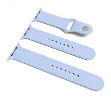 Силіконовий ремінець для Apple Watch Sport Band 38/40/41/42mm(ser.10) (S/M & M/L) 3pcs Блакитний / Lilas Cream