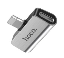 Перехідник Hoco LS24 Lightning to lightning audio/lightning Сталевий
