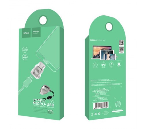 Перехідник Hoco UA8 MicroUSB to Type-C Сталевий Перехідник Hoco UA8 MicroUSB to Type-C Сталевий