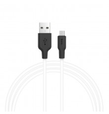 Дата кабель Hoco X21 Silicone MicroUSB Cable (1m) Чорний / Білий