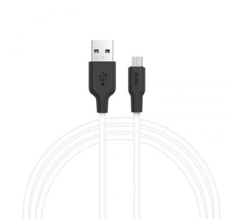 Дата кабель Hoco X21 Silicone MicroUSB Cable (1m) Чорний / Білий