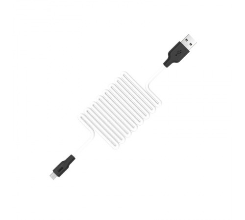 Дата кабель Hoco X21 Silicone MicroUSB Cable (1m) Чорний / Білий