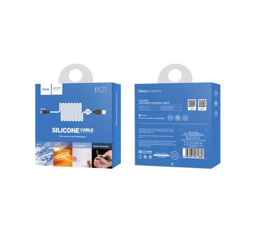 Дата кабель Hoco X21 Silicone MicroUSB Cable (1m) Чорний / Білий