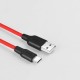 Дата кабель Hoco X21 Silicone Type-C Cable (1m) Чорний / Червоний
