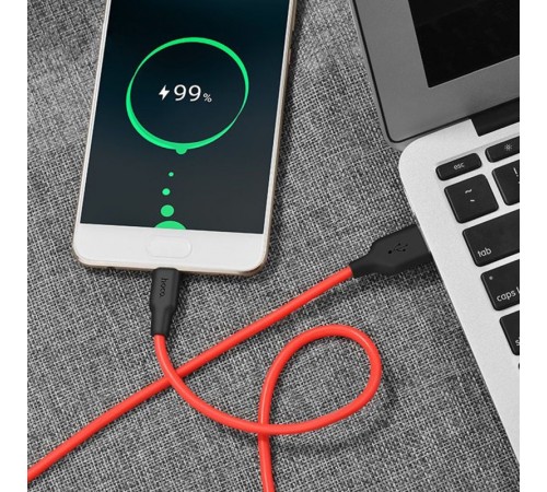 Дата кабель Hoco X21 Silicone Type-C Cable (1m) Чорний / Червоний