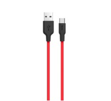 Дата кабель Hoco X21 Silicone Type-C Cable (1m) Чорний / Червоний