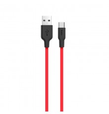 Дата кабель Hoco X21 Silicone Type-C Cable (1m) Чорний / Червоний