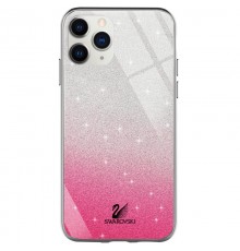 TPU+Glass чохол Swarovski для Apple iPhone 11 Pro (5.8") Малиновий