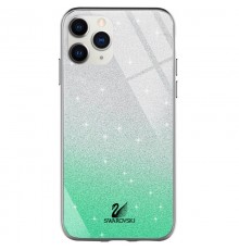 TPU+Glass чохол Swarovski для Apple iPhone 11 Pro (5.8") Бірюзовий