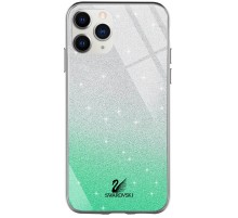 TPU+Glass чохол Swarovski для Apple iPhone 11 Pro Max (6.5") Бірюзовий