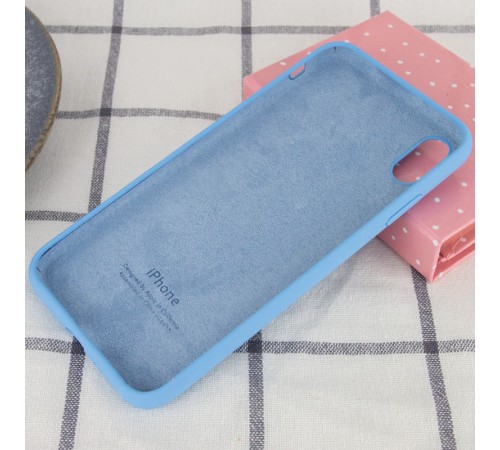 Чохол Silicone Case Full Protective (AA) для Apple iPhone XS Max (6.5") Блакитний / Cornflower Чохол Silicone Case Full Protective (AA) для Apple iPhone XS Max (6.5") Блакитний / Cornflower