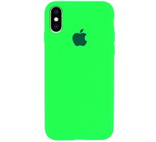 Чохол Silicone Case Full Protective (AA) для Apple iPhone XS Max (6.5") Салатовий / Neon green