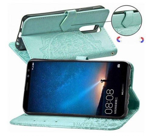 Шкіряний чохол-книжка Art Case з візитницею для Huawei Mate 10 Lite Бірюзовий