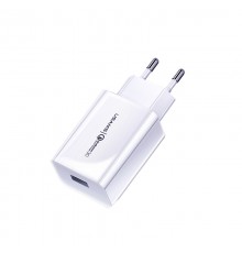 МЗП USAMS US-CC083 T22 Single USB QC3.0 Travel Charger (EU) Білий