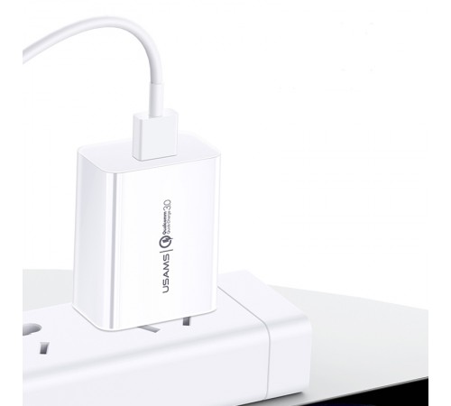 МЗП USAMS US-CC083 T22 Single USB QC3.0 Travel Charger (EU) Білий МЗП USAMS US-CC083 T22 Single USB QC3.0 Travel Charger (EU) Білий