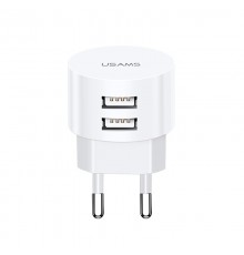 МЗП USAMS T20 Dual USB Round Travel Charger (EU) Білий
