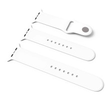 Силіконовий ремінець для Apple Watch Sport Band 42/44/45/46/49mm (S/M & M/L) 3pcs Білий / White